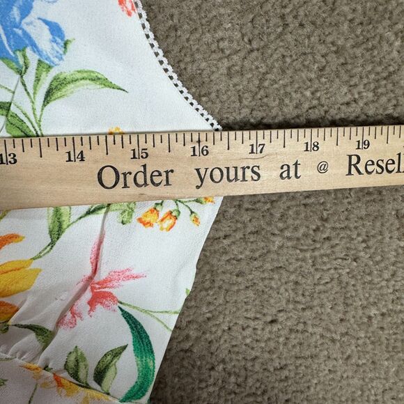 WAYF‎ Dahlia Dress Size XS Vintage White Floral Sleeveless V Neck Midi Retro NEW - Picture 10 of 14